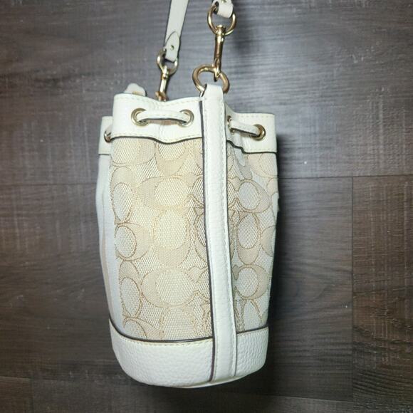 Coach Mini Dempsey Bucket Bag in Signature Jacquard with Stripe and Coach Patch - Picture 8 of 16